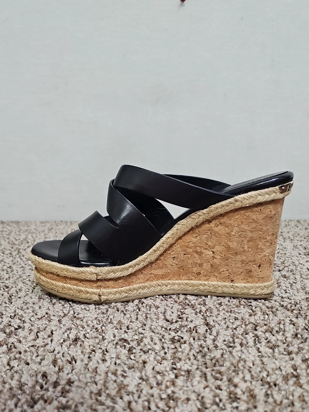 JIMMY CHOO PRISMA VACHETTA CORK WEDGE SANDALS BFPM-07-204